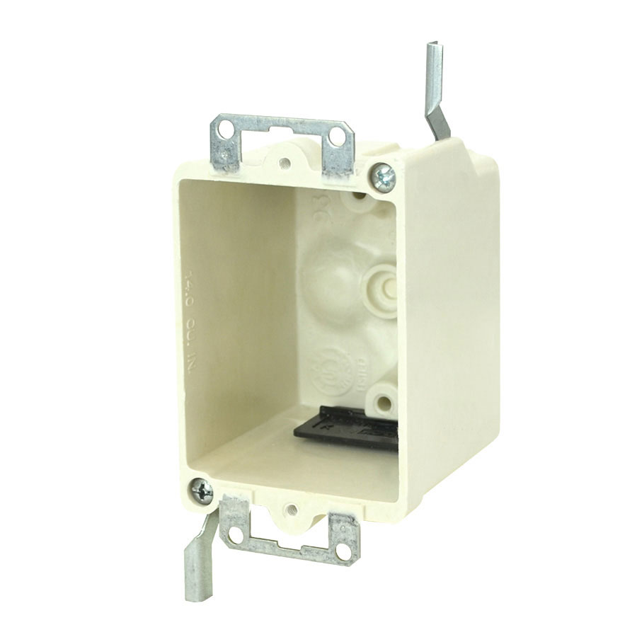 9331-EWK Single gang electrical box with metal ears wing brackets