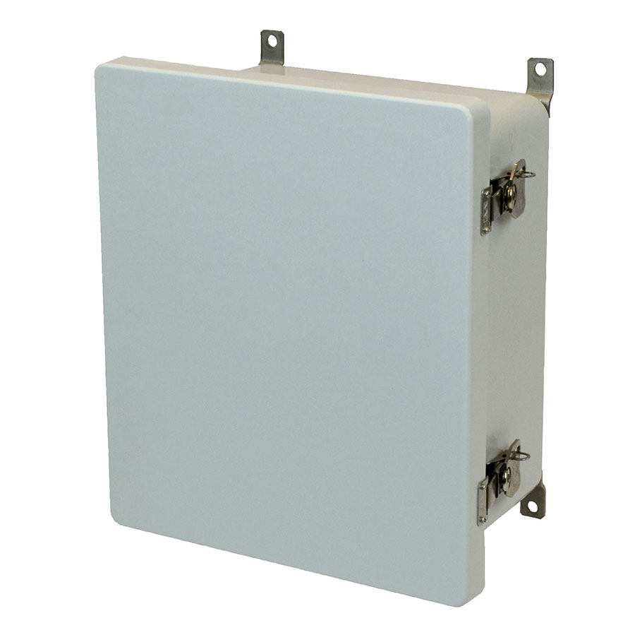 AM1648T Fiberglass enclosure with hinged cover and twist latch