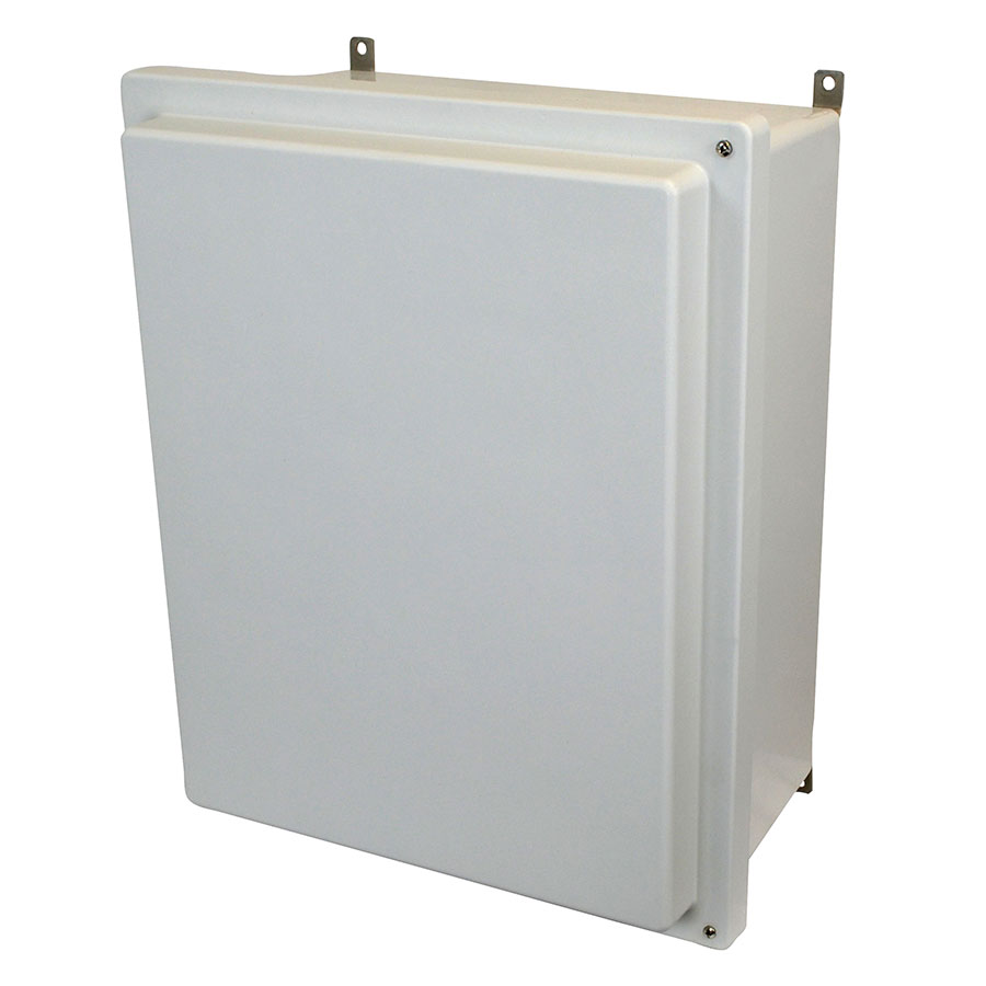 AM2068RH Fiberglass enclosure with raised 2screw hinged cover