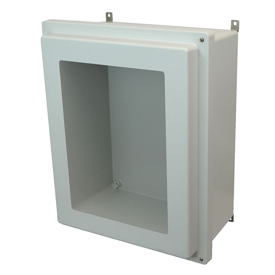 AM2068RHW Fiberglass enclosure with raised 2screw hinged window cover