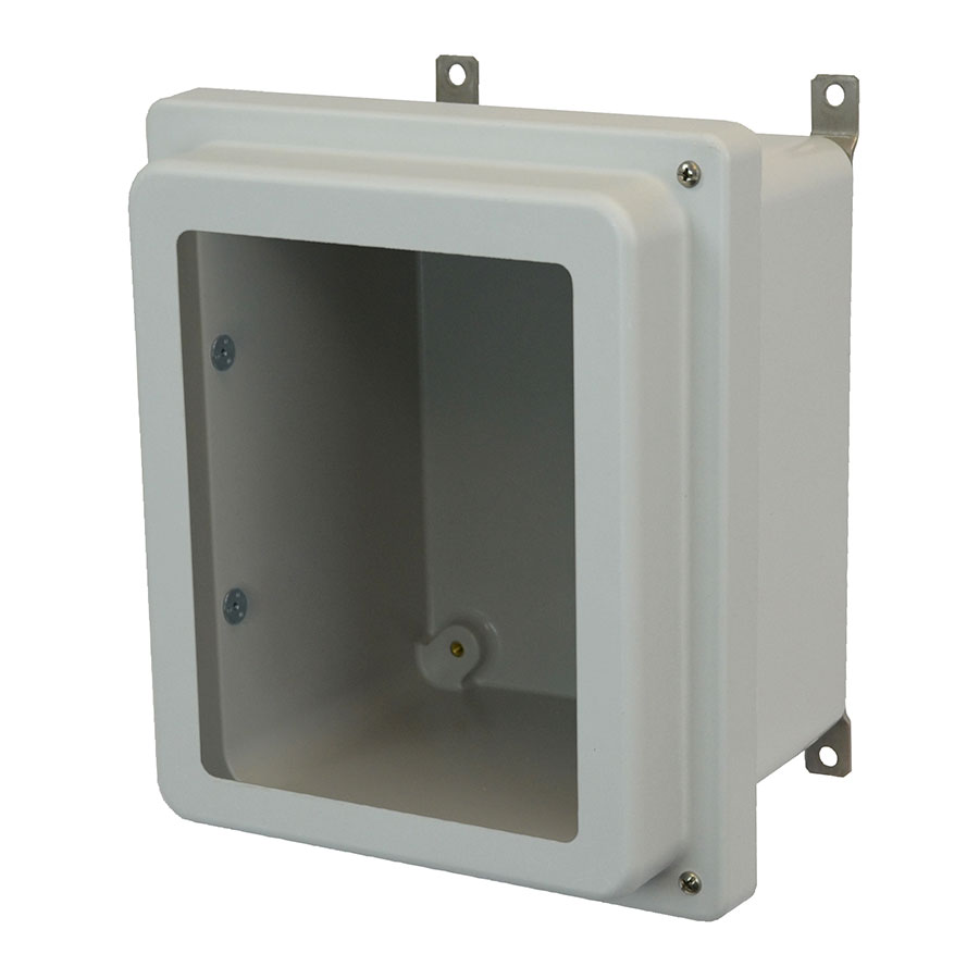 AM864RHW Fiberglass enclosure with raised 2screw hinged window cover