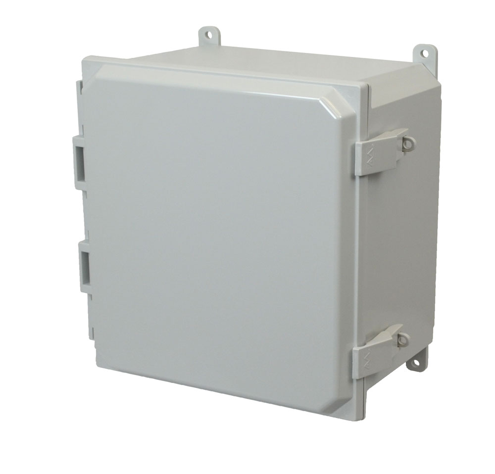 AMP1226NL Polycarbonate enclosure with hinged cover and nonmetal snap latch