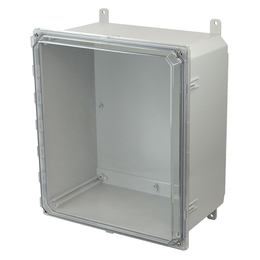 AMP1860CC Polycarbonate enclosure with 4screw liftoff clear cover