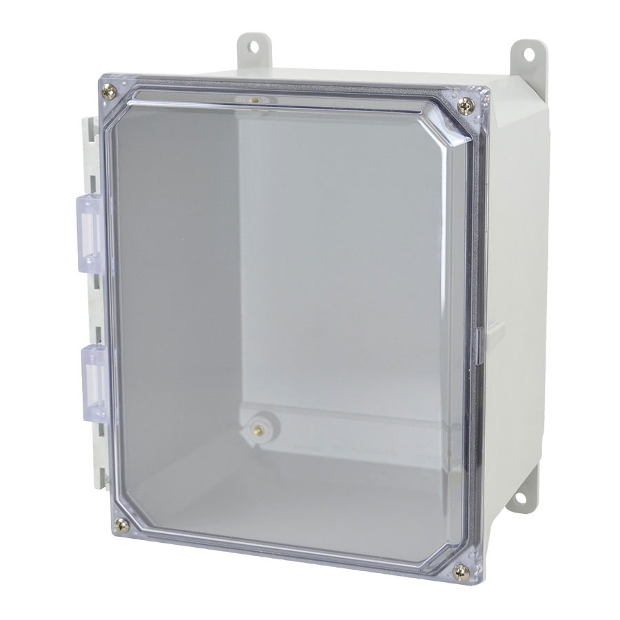 AMU1086CC Fiberglass enclosure with 4screw liftoff clear cover