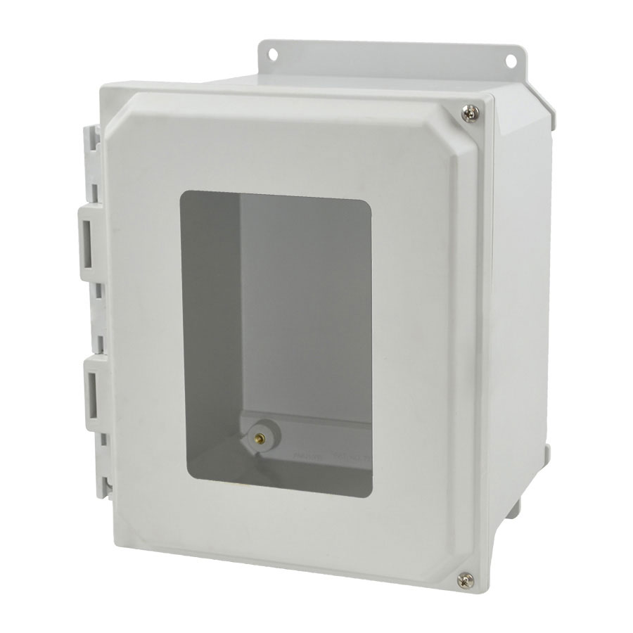 AMU1086HWF Fiberglass enclosure with 2screw hinged window cover