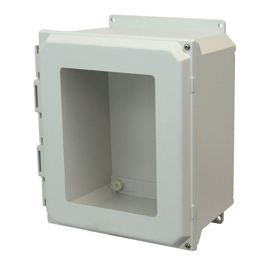 AMU1206HWF Fiberglass enclosure with 2screw hinged window cover