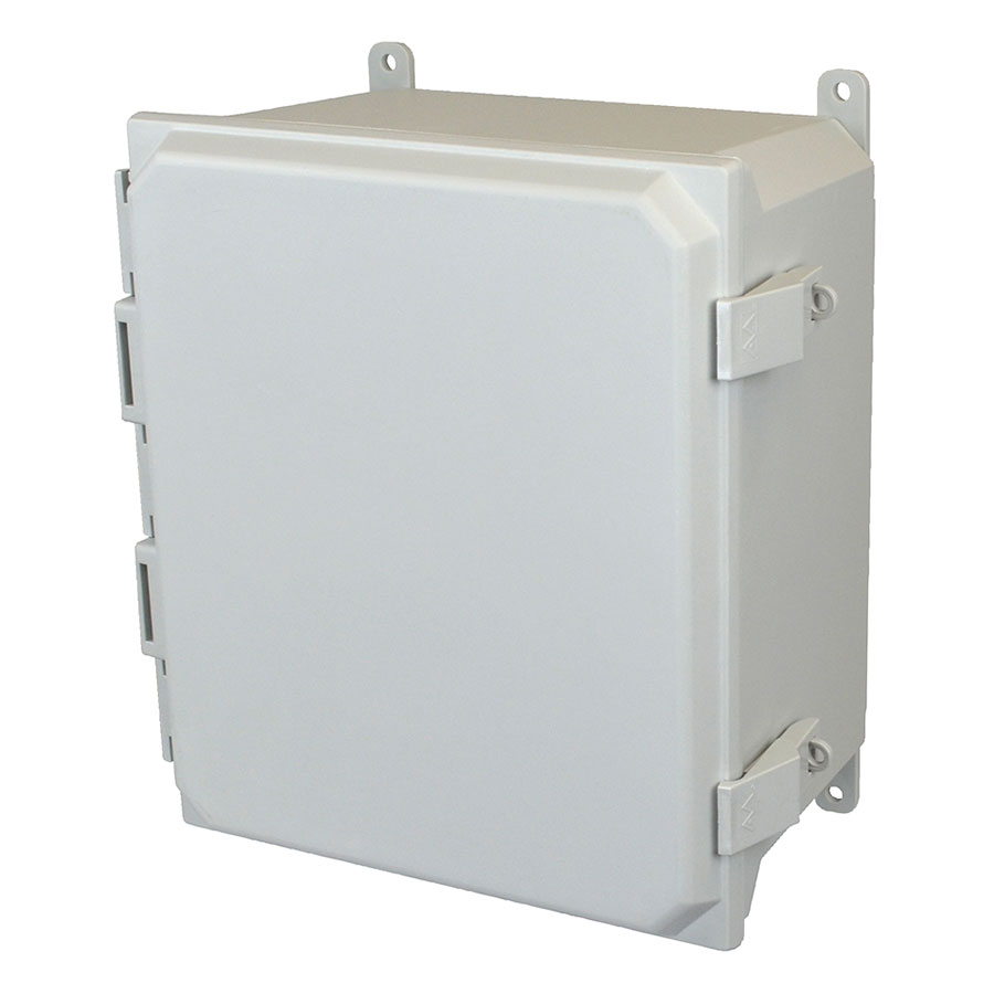 AMU1206NL Fiberglass enclosure with hinged cover and nonmetal snap latch