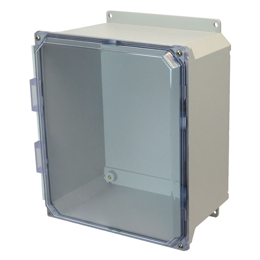 AMU1648CCF Fiberglass enclosure with 4screw liftoff clear cover