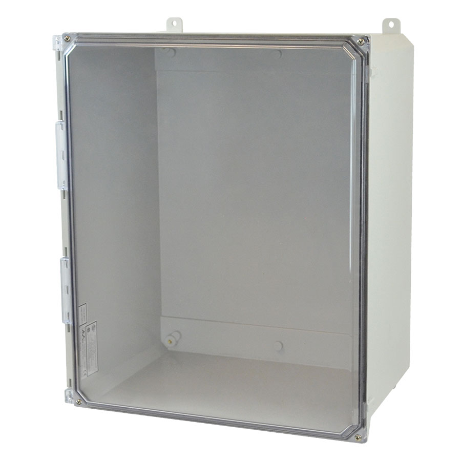 AMU2060CC Fiberglass enclosure with 4screw liftoff clear cover