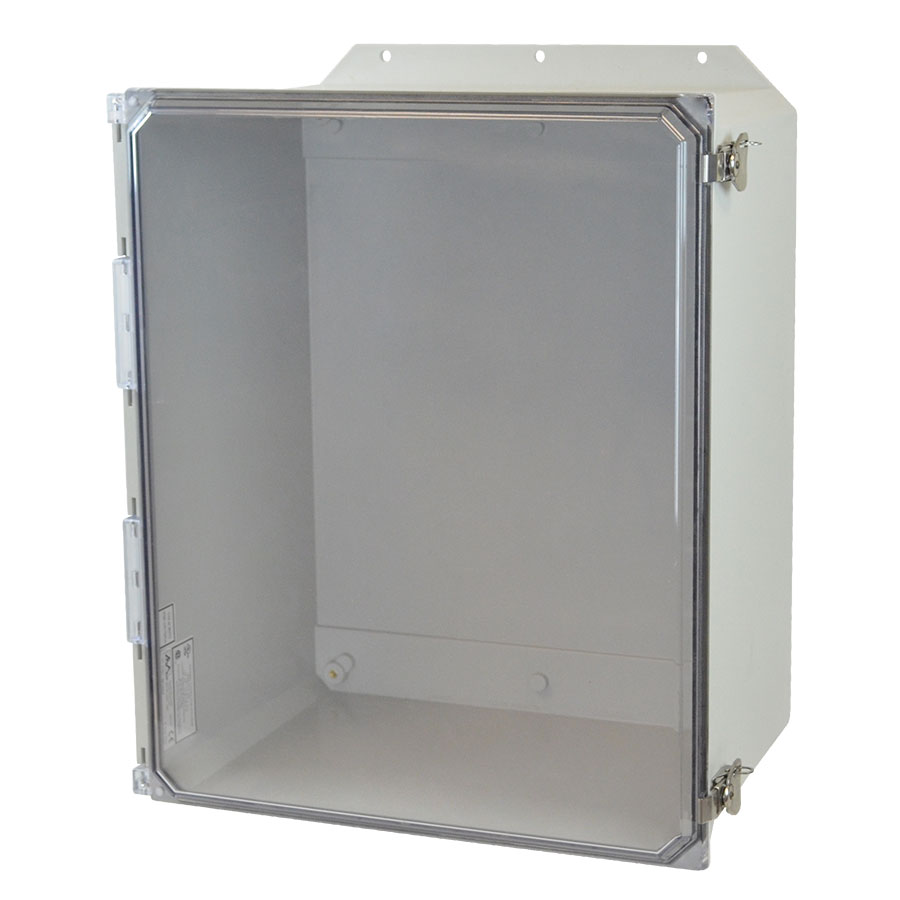 AMU2060CCTF Fiberglass enclosure with hinged clear cover and twist latch