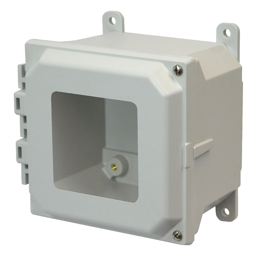 AMU664HW Fiberglass enclosure with 2screw hinged window cover