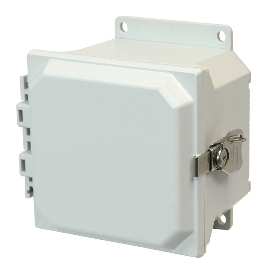 AMU664TF Fiberglass enclosure with hinged cover and twist latch