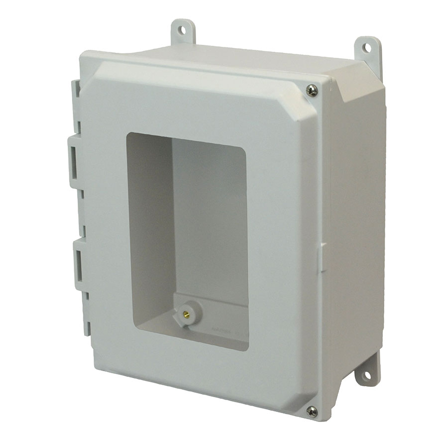 AMU864HW Fiberglass enclosure with 2screw hinged window cover