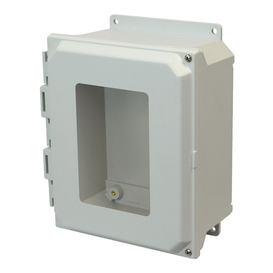 AMU864HWF Fiberglass enclosure with 2screw hinged window cover