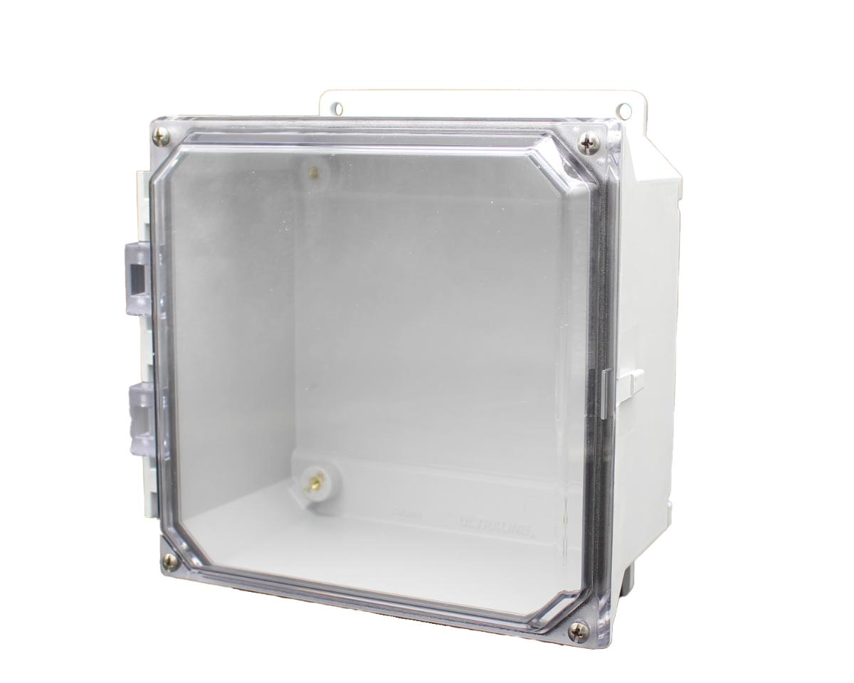 AMU884CCF Fiberglass enclosure with 4screw liftoff clear cover