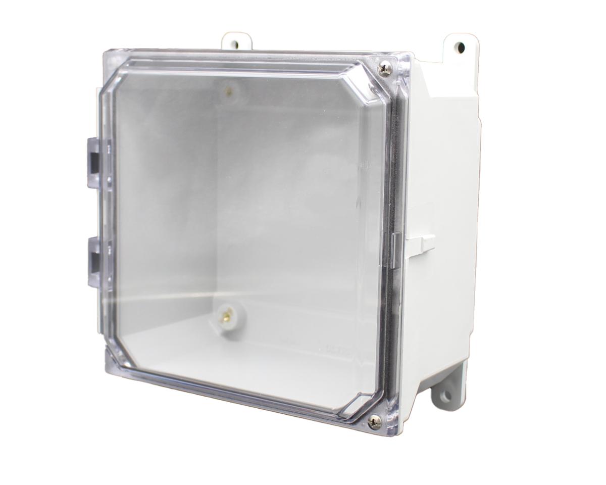 AMU884CCH Fiberglass enclosure with 2screw hinged clear cover