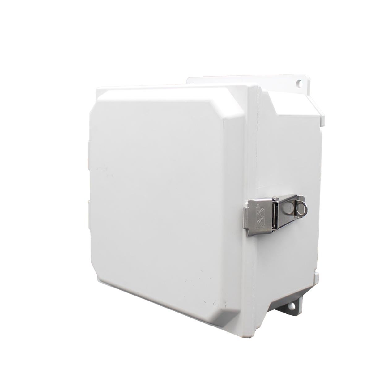 AMU884LF Fiberglass enclosure with hinged cover and snap latch