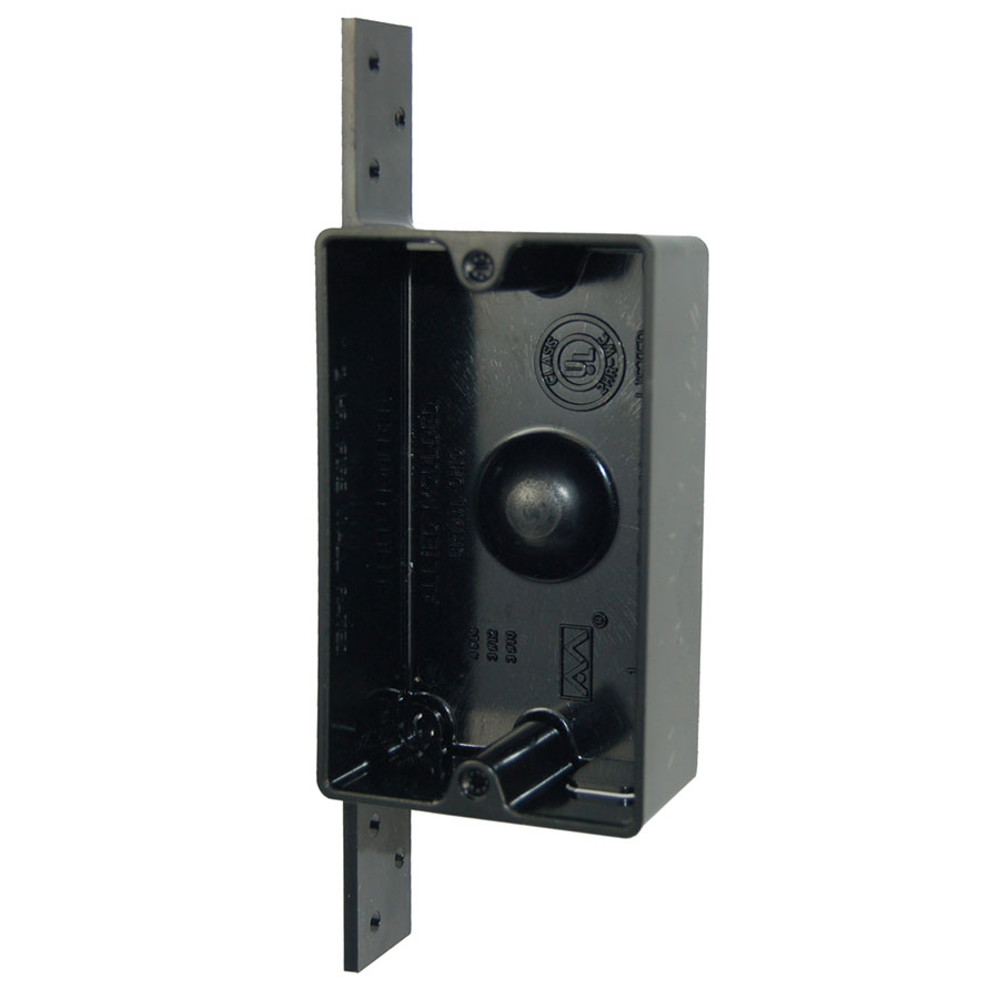 P-108H Single gang old work electrical box with moldedin side mount hanger bracket