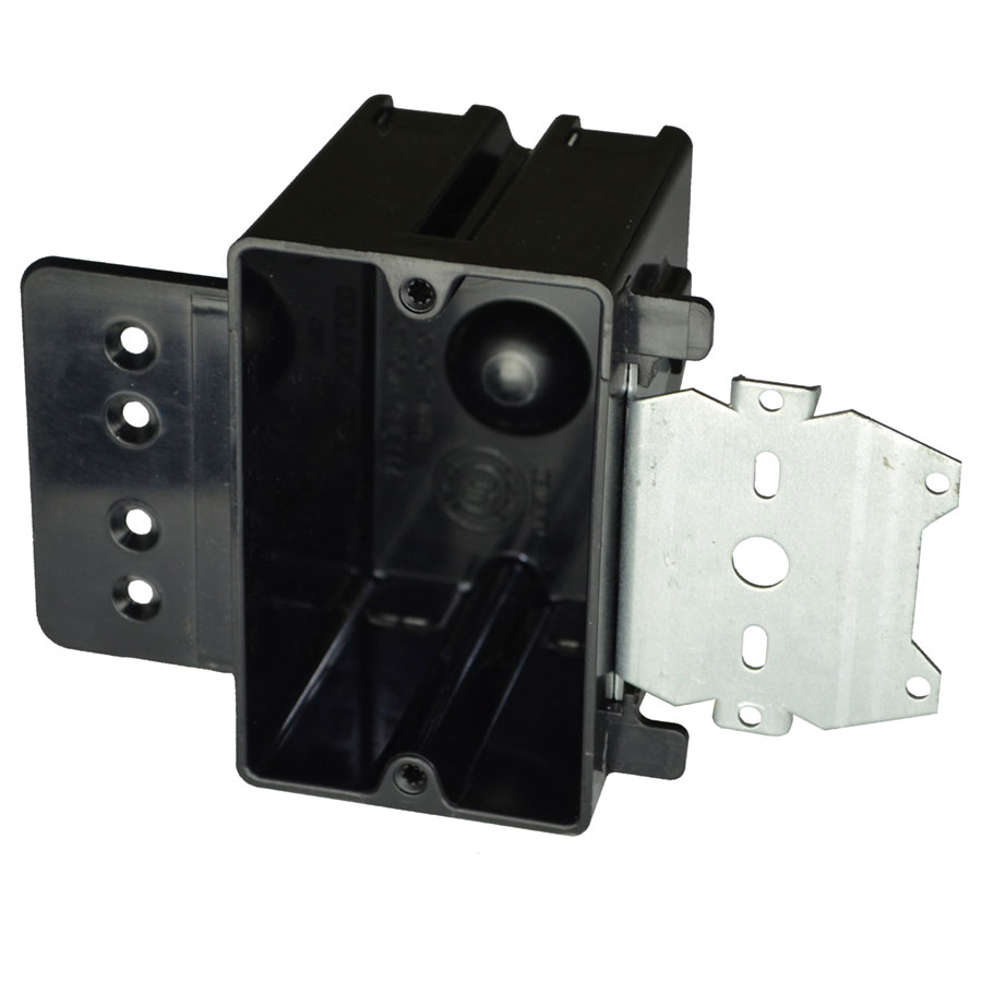 P-181HZ Single gang electrical box with moldedin stud face mount hanger Z bracket 12 offset